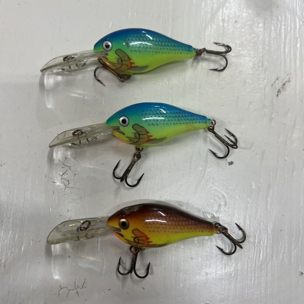 3 Rapala Down Deep Rattlin Fat Rap Lures